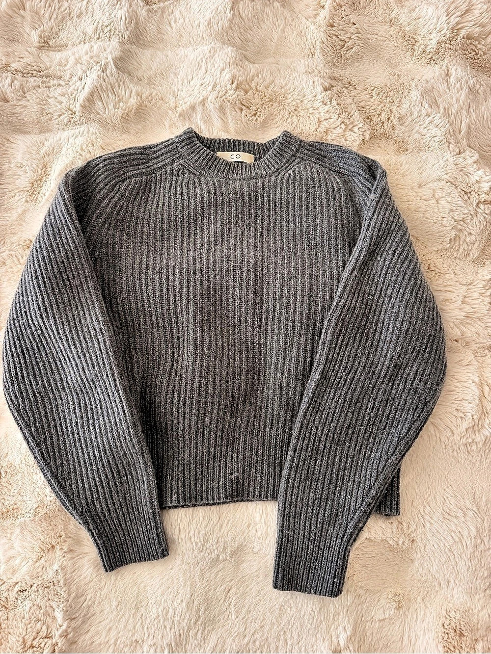 CO Ribbed Cashmere Wool Sweater Size XS Like New